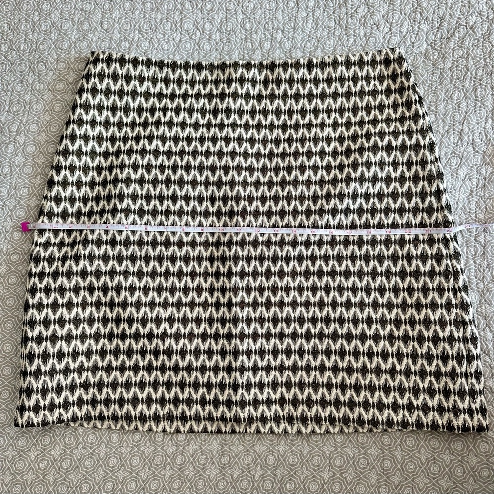 LOFT Diamond Jacquard A-Line Black Gold Mini Skirt - NWT - Picture 8 of 10
